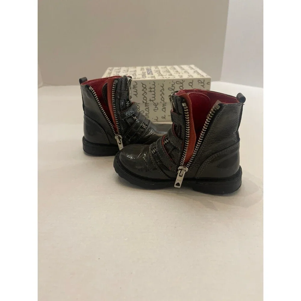 I Pinco Pallino Imelde & Stefano Cavalleri Toddler Boots Size 25 (8) Dark Gray